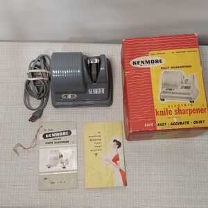 Vtg Kenmore Electric Knife Sharpener Model 8353 w/original Box, Pamplet, Booklet